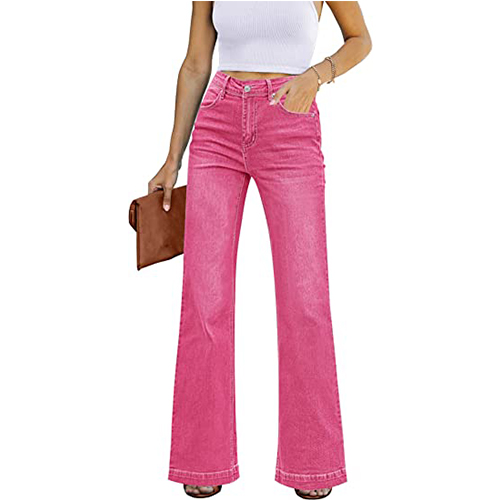 GRAPENT Womens Flare Jeans High Waisted Wide Leg Baggy Jean for